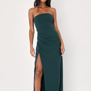Lulus Foxy Emerald Green Strapless Maxi Dress - Size XS